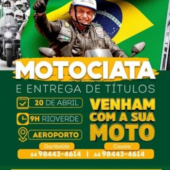 Pré-candidato ao Senado, Wilder Morais vai participar de motociata ao lado de Bolsonaro, em Rio Verde 